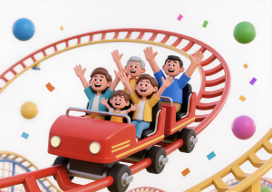 W66利来电子《现金过山车》：游乐场狂欢，卡通美食风